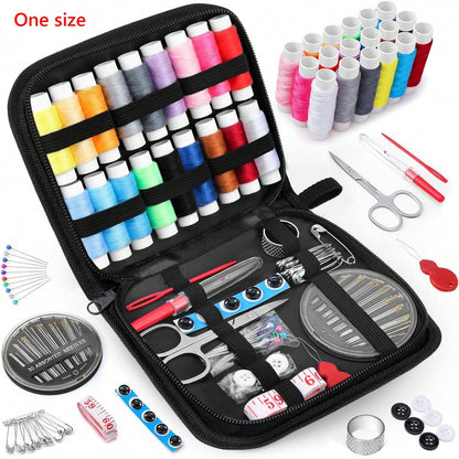 1pc Portable Sewing Kit, Household Sewing Tool Set With Thread Box, Needles, Sewing Accessories (Random Color)