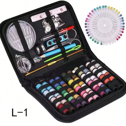 1pc Portable Sewing Kit, Household Sewing Tool Set With Thread Box, Needles, Sewing Accessories (Random Color)