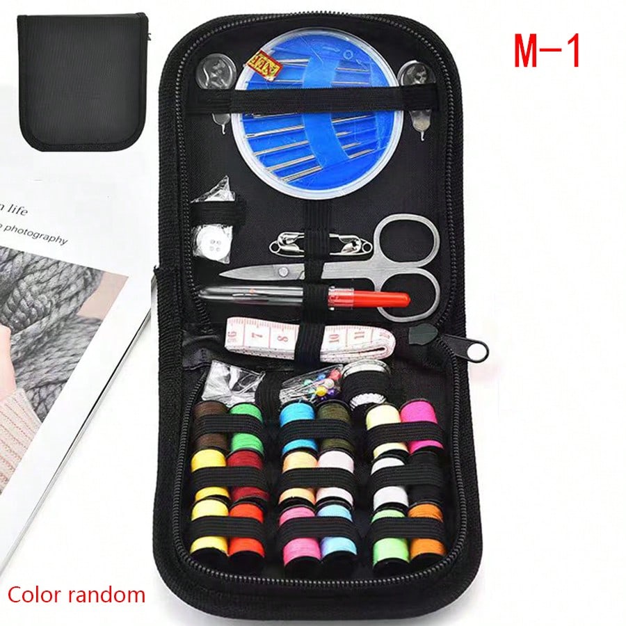 1pc Portable Sewing Kit, Household Sewing Tool Set With Thread Box, Needles, Sewing Accessories (Random Color)
