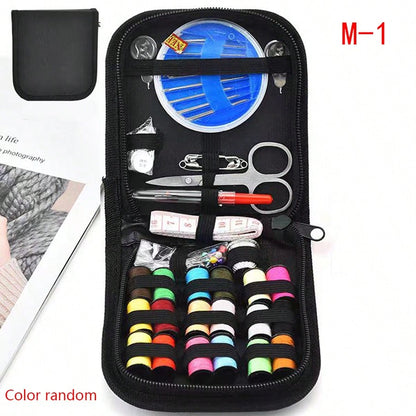 1pc Portable Sewing Kit, Household Sewing Tool Set With Thread Box, Needles, Sewing Accessories (Random Color)