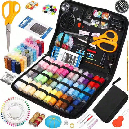 1pc Portable Sewing Kit, Household Sewing Tool Set With Thread Box, Needles, Sewing Accessories (Random Color)