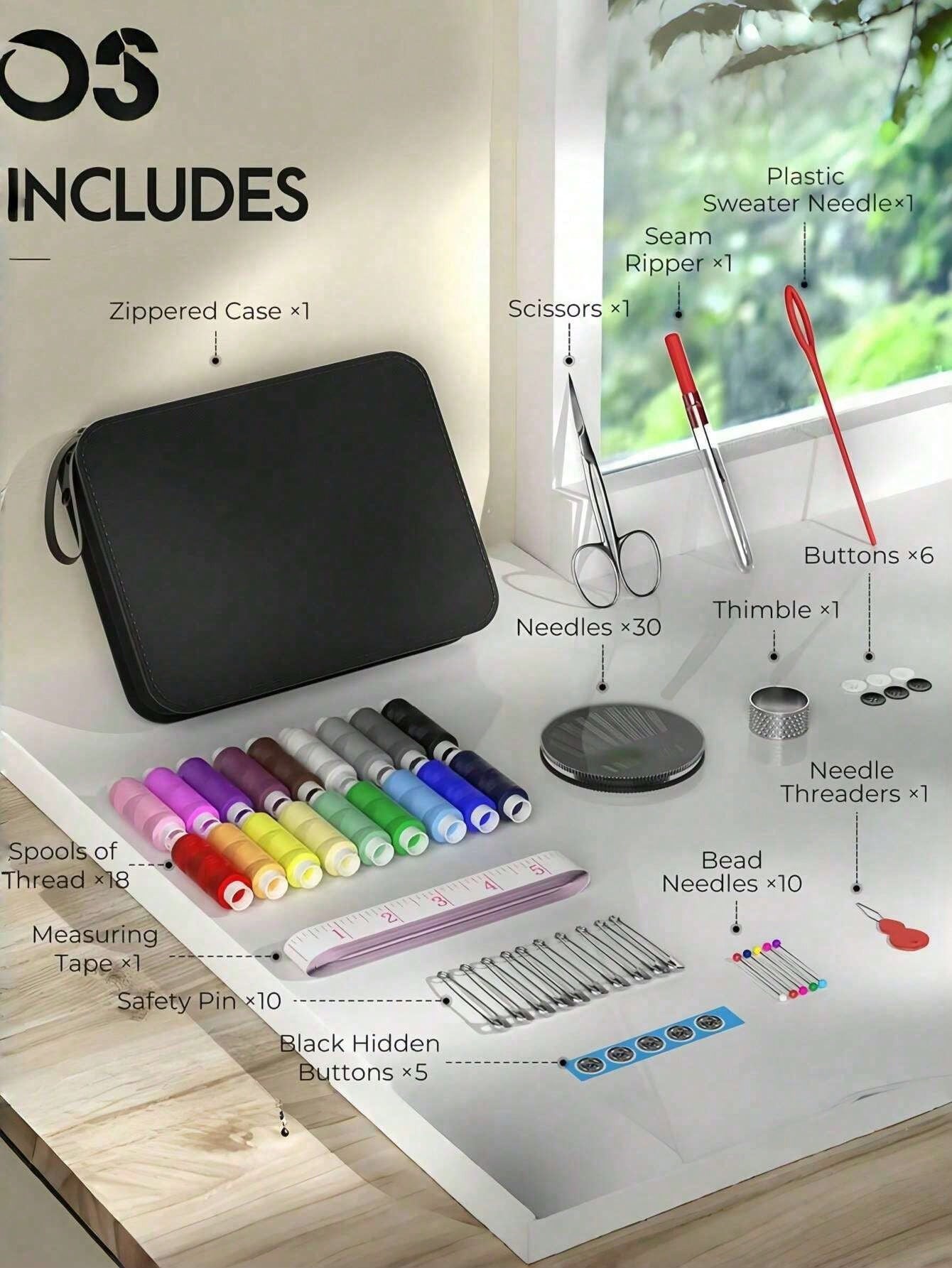 1pc Portable Sewing Kit Household Sewing Tools 10pcs/Set Thread Box Patching Needle Threader Hand Stitching Supplies Valentine DAY, Valentines Wedding, Birthday