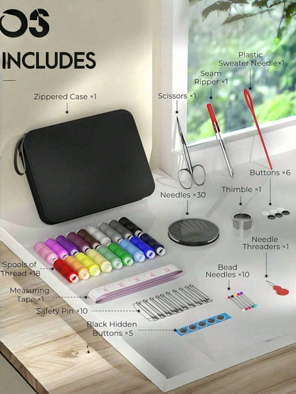 1pc Portable Sewing Kit Household Sewing Tools 10pcs/Set Thread Box Patching Needle Threader Hand Stitching Supplies Valentine DAY, Valentines Wedding, Birthday