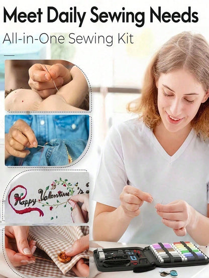 1pc Portable Sewing Kit Household Sewing Tools 10pcs/Set Thread Box Patching Needle Threader Hand Stitching Supplies Valentine DAY, Valentines Wedding, Birthday