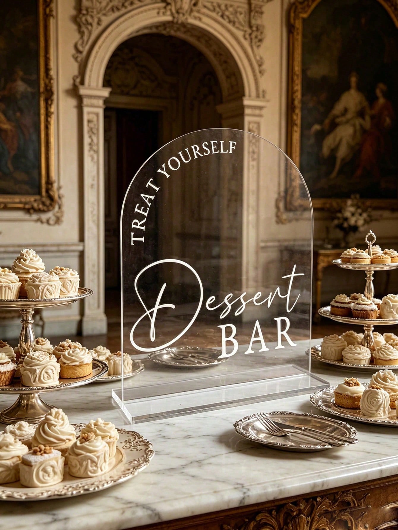 1pc Printed "Dessert Bar" Acrylic Party Sign- Suitable For Outdoor Baby Shower, Party, Wedding Table Decor, Afternoon Tea Dessert Bar Sign, Also Suitable For Shower Ceremony Decor, Baby Shower Suppli