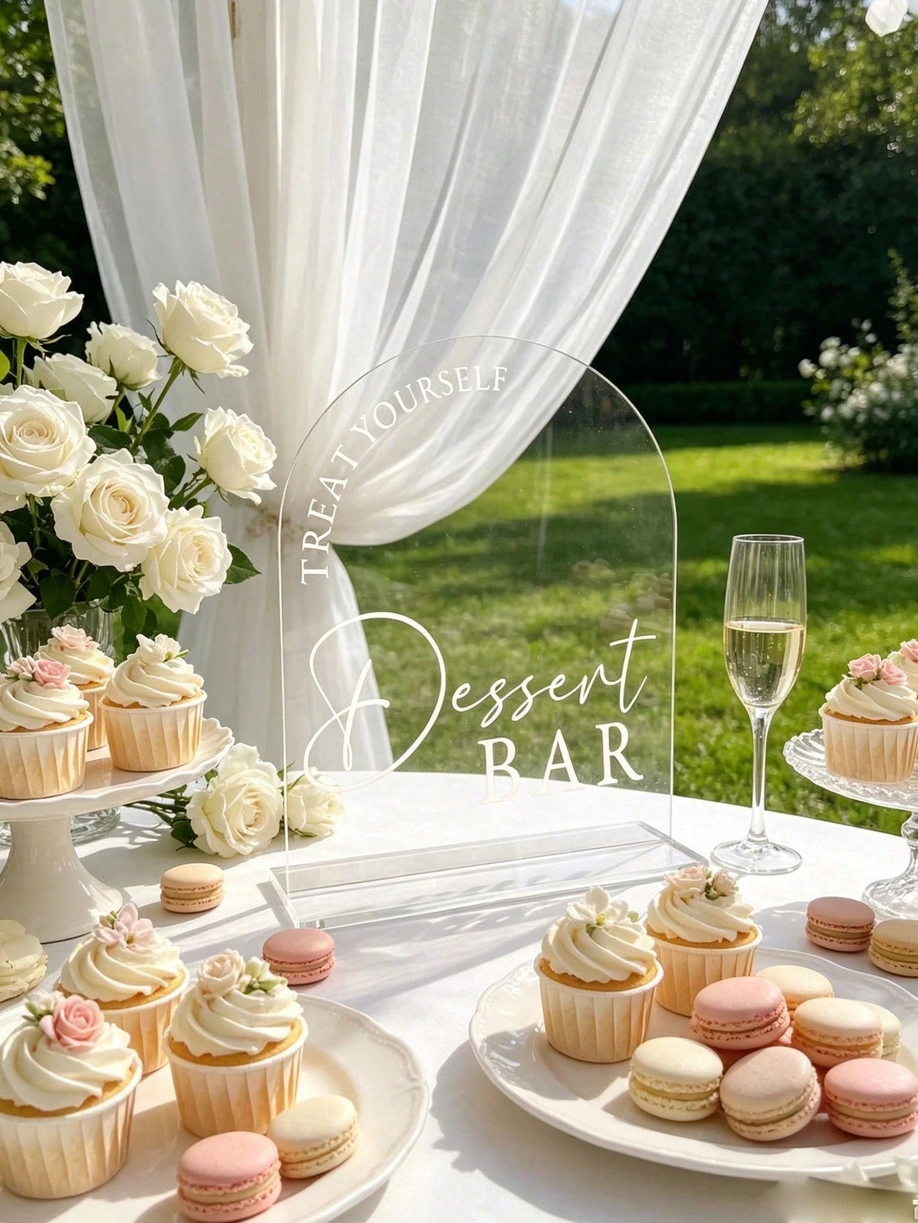 1pc Printed "Dessert Bar" Acrylic Party Sign- Suitable For Outdoor Baby Shower, Party, Wedding Table Decor, Afternoon Tea Dessert Bar Sign, Also Suitable For Shower Ceremony Decor, Baby Shower Suppli