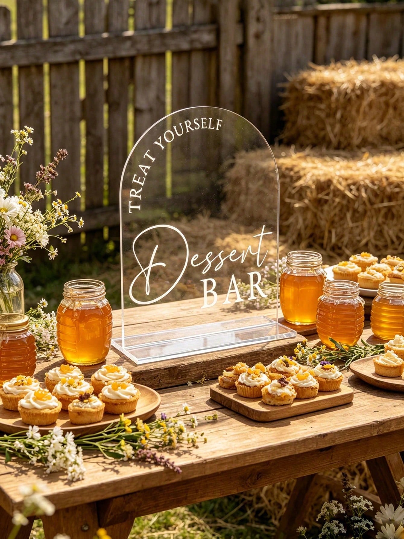 1pc Printed "Dessert Bar" Acrylic Party Sign- Suitable For Outdoor Baby Shower, Party, Wedding Table Decor, Afternoon Tea Dessert Bar Sign, Also Suitable For Shower Ceremony Decor, Baby Shower Suppli