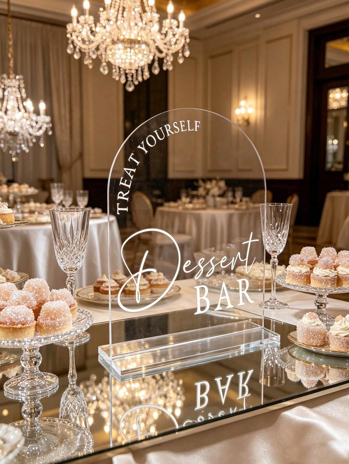 1pc Printed "Dessert Bar" Acrylic Party Sign- Suitable For Outdoor Baby Shower, Party, Wedding Table Decor, Afternoon Tea Dessert Bar Sign, Also Suitable For Shower Ceremony Decor, Baby Shower Suppli