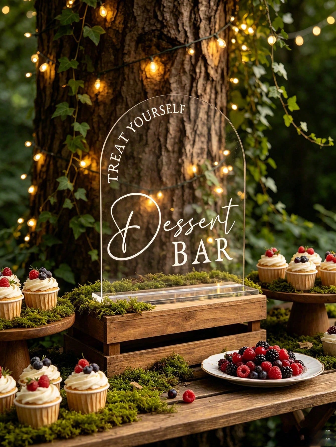 1pc Printed "Dessert Bar" Acrylic Party Sign- Suitable For Outdoor Baby Shower, Party, Wedding Table Decor, Afternoon Tea Dessert Bar Sign, Also Suitable For Shower Ceremony Decor, Baby Shower Suppli