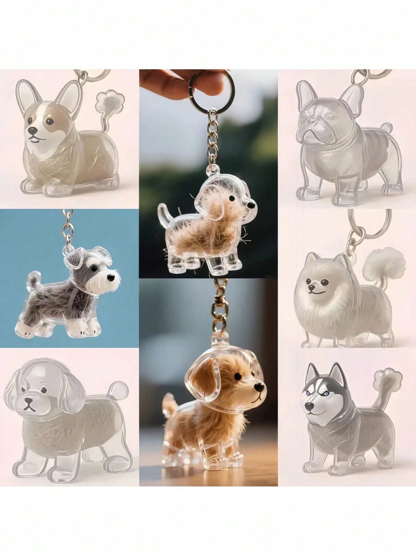 1pc Random Transparent Small Dog Hair Storage Box, Can Be Used To Save And Protect Dog Hair As A Keepsake