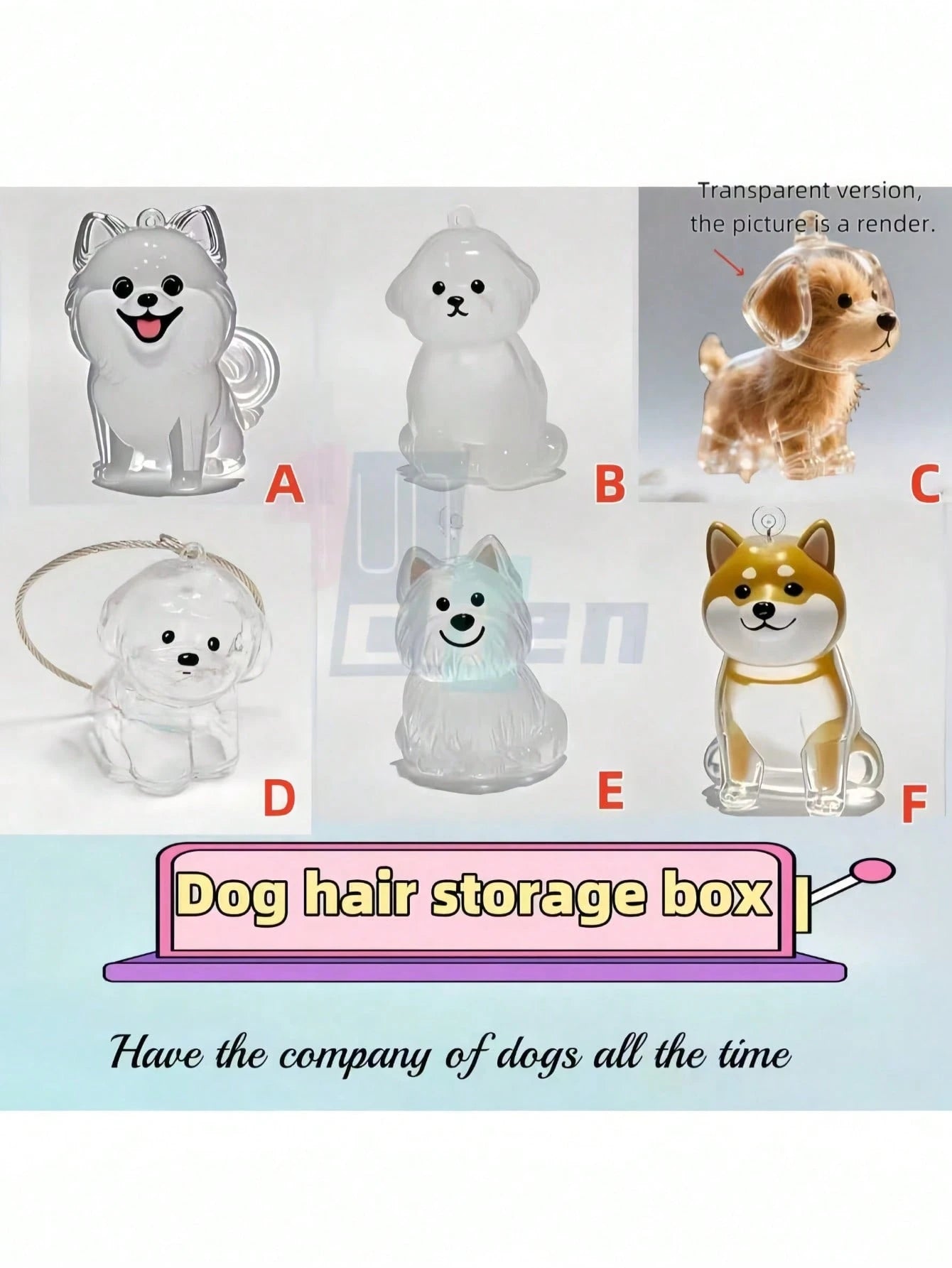 1pc Random Transparent Small Dog Hair Storage Box, Can Be Used To Save And Protect Dog Hair As A Keepsake