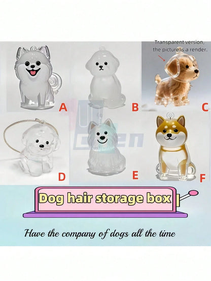 1pc Random Transparent Small Dog Hair Storage Box, Can Be Used To Save And Protect Dog Hair As A Keepsake