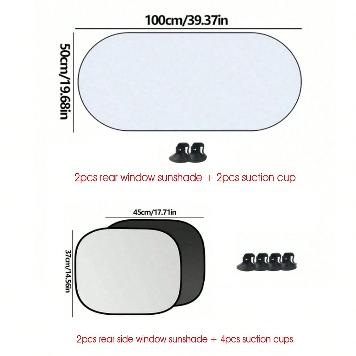 ​1pc Rear Car Window Sun Shade With Suction Cups- UV Protection & Privacy Shield, Foldable Auto Sun Visor For Sedan SUV Truck, Universal Fit Summer Must Have​​