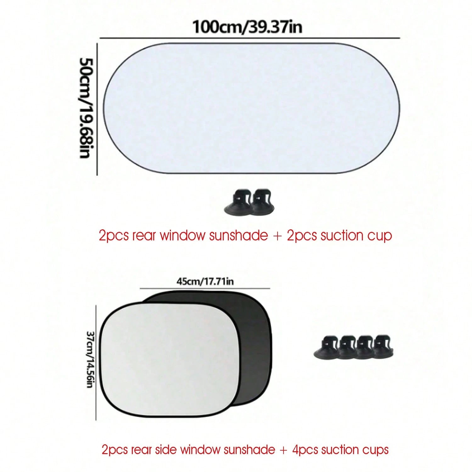 ​1pc Rear Car Window Sun Shade With Suction Cups- UV Protection & Privacy Shield, Foldable Auto Sun Visor For Sedan SUV Truck, Universal Fit Summer Must Have​​
