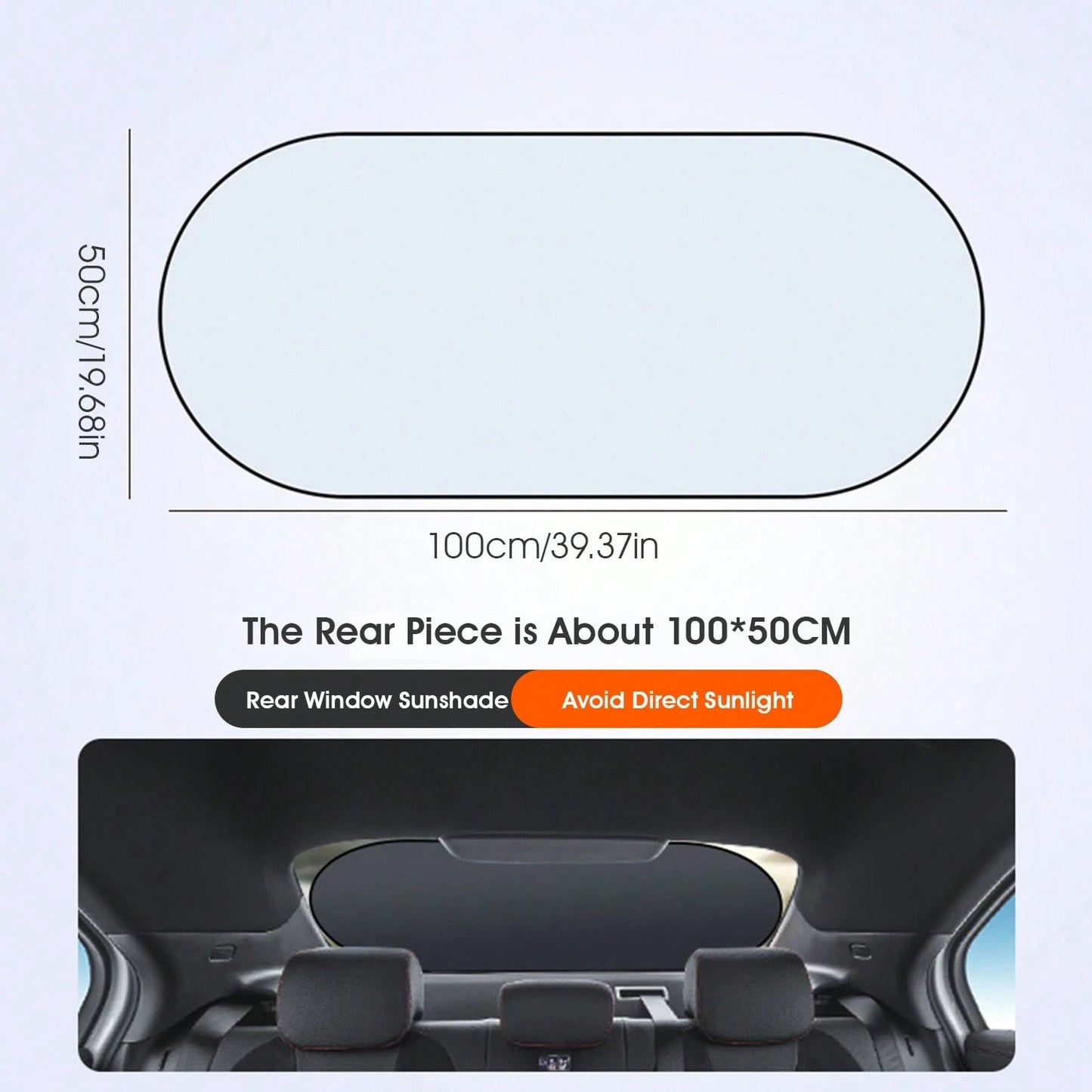 ​1pc Rear Car Window Sun Shade With Suction Cups- UV Protection & Privacy Shield, Foldable Auto Sun Visor For Sedan SUV Truck, Universal Fit Summer Must Have​​