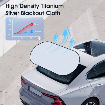 ​1pc Rear Car Window Sun Shade With Suction Cups- UV Protection & Privacy Shield, Foldable Auto Sun Visor For Sedan SUV Truck, Universal Fit Summer Must Have​​