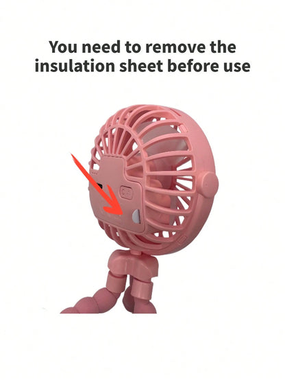 1pc Rechargeable Octopus Shaped Handheld Fan, Suitable For Home, Commute, Outdoor, Cycling, Adults & Kids, Portable Multi-Function With Tripod, Battery Capacity: 500mAh (Tripod Is Fragile, Please Do N