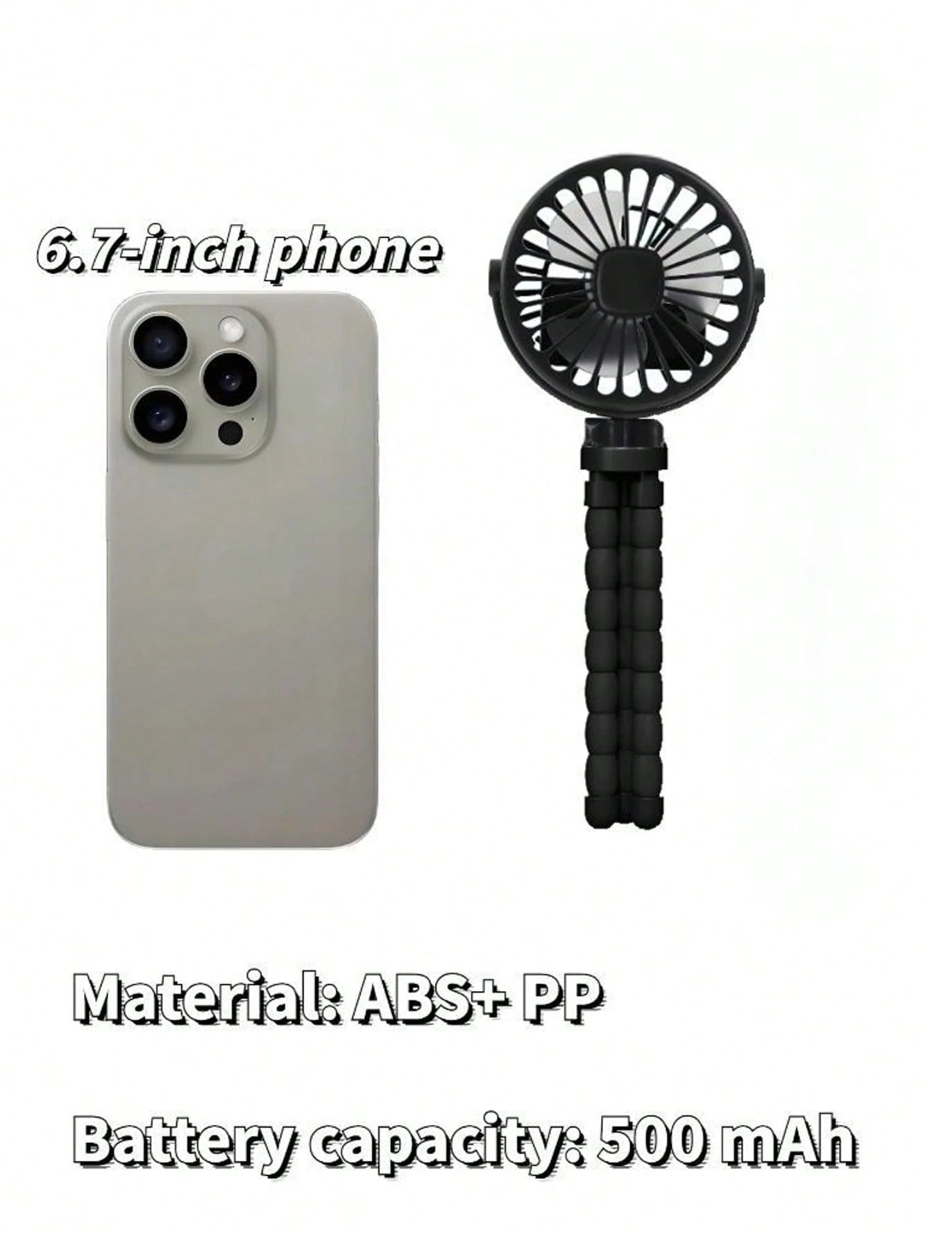 1pc Rechargeable Octopus Shaped Handheld Fan, Suitable For Home, Commute, Outdoor, Cycling, Adults & Kids, Portable Multi-Function With Tripod, Battery Capacity: 500mAh (Tripod Is Fragile, Please Do N
