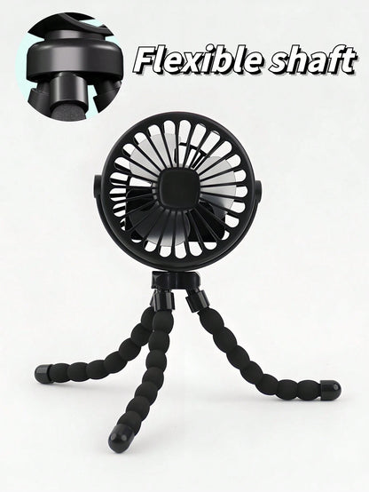 1pc Rechargeable Octopus Shaped Handheld Fan, Suitable For Home, Commute, Outdoor, Cycling, Adults & Kids, Portable Multi-Function With Tripod, Battery Capacity: 500mAh (Tripod Is Fragile, Please Do N
