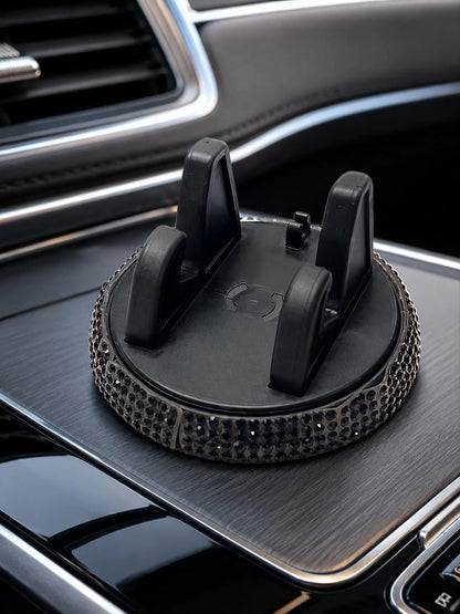 1pc Rhinestone Car Phone Holder, Cute Women's Design, Horizontal & Vertical Screen, Center Console Navigation Support Stand For Car