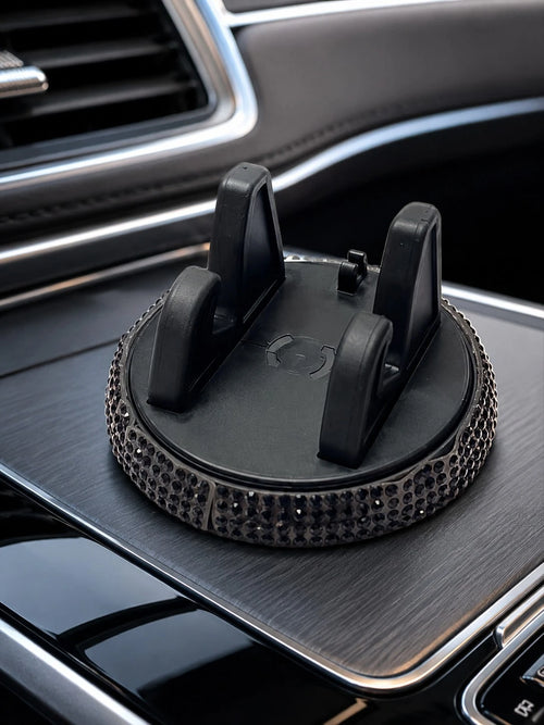 1pc Rhinestone Car Phone Holder, Cute Women's Design, Horizontal & Vertical Screen, Center Console Navigation Support Stand For Car