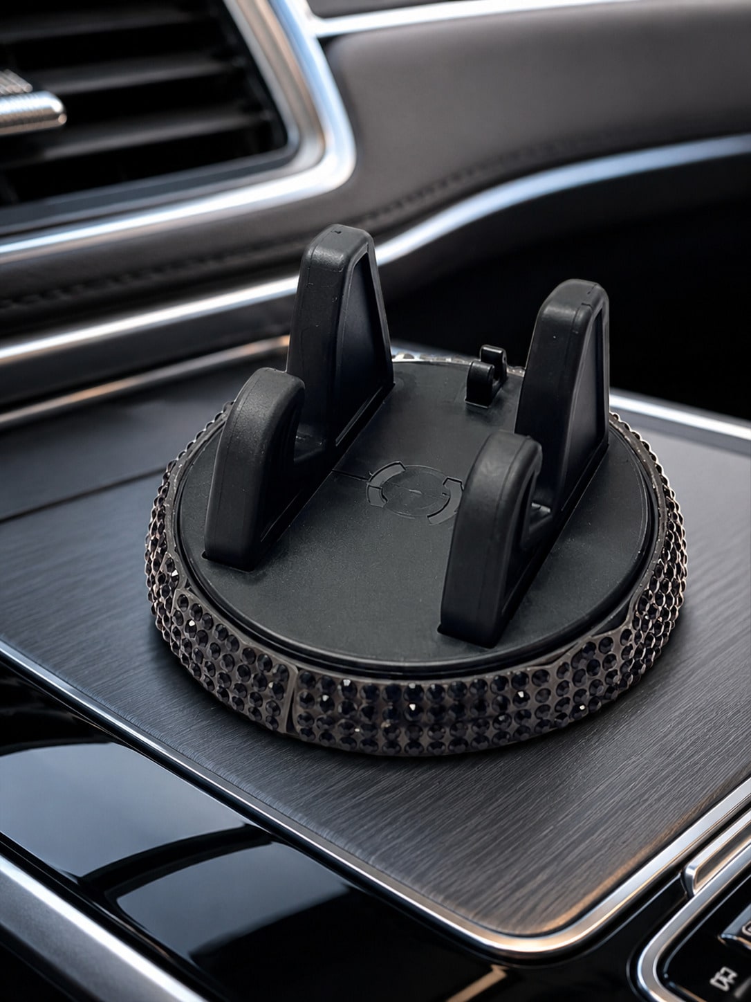 1pc Rhinestone Car Phone Holder, Cute Women's Design, Horizontal & Vertical Screen, Center Console Navigation Support Stand For Car