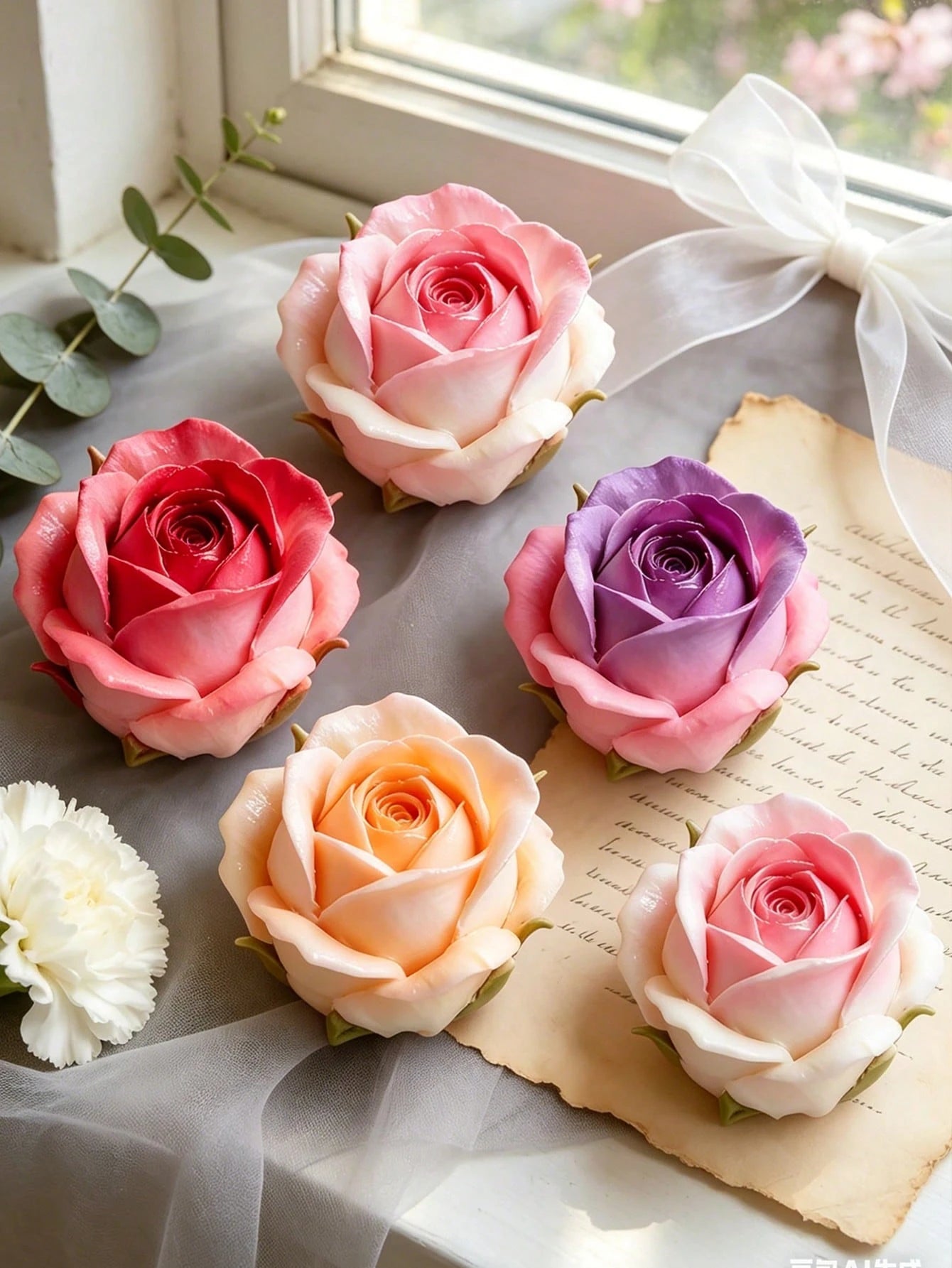 1pc Rose Bud Silicone Candle Mold Exquisite Flower Shape Non-Stick Reusable For Aromatherapy Candle Gypsum Resin Soap DIY Romantic Home Decor Valentine's Day Craft Supplies