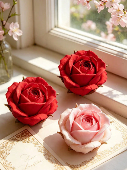 1pc Rose Bud Silicone Candle Mold Exquisite Flower Shape Non-Stick Reusable For Aromatherapy Candle Gypsum Resin Soap DIY Romantic Home Decor Valentine's Day Craft Supplies