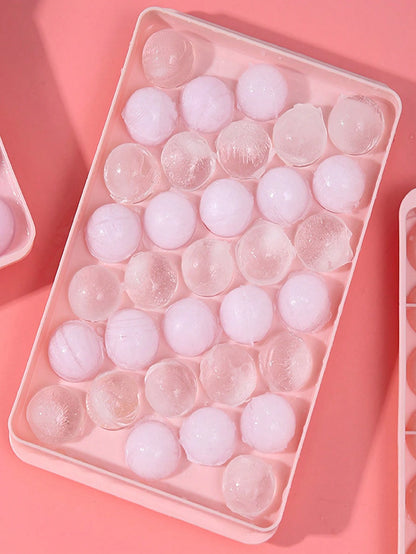 1pc Round Ice Cube Tray With Lid & Drainage, 33 Compartments, Home Diy Ice Making Mold For Refrigerator,Summer,Summer Sets, For Outdoor, Camping, Gift For Father