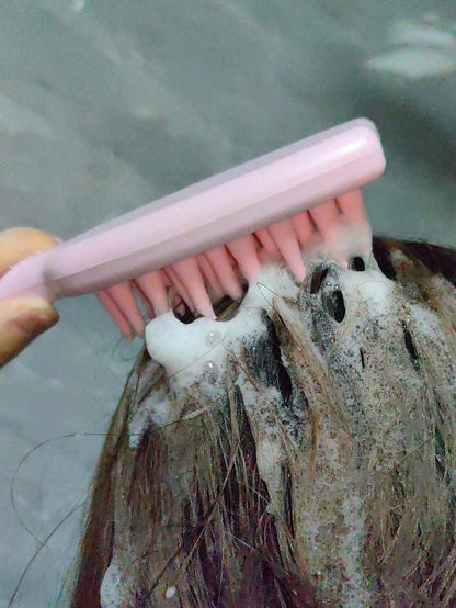 1pc Scalp Massager Shampoo Brush, Long Handle Silicone Hair Brush For Hair Growth And Dandruff Removal, Suitable For Home Use, Hair Brush, Comb, Hairdressing Tools, Hairdressing Products And Accessori