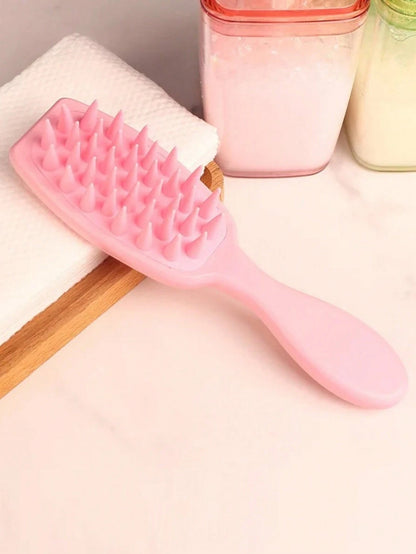 1pc Scalp Massager Shampoo Brush, Long Handle Silicone Hair Brush For Hair Growth And Dandruff Removal, Suitable For Home Use, Hair Brush, Comb, Hairdressing Tools, Hairdressing Products And Accessori