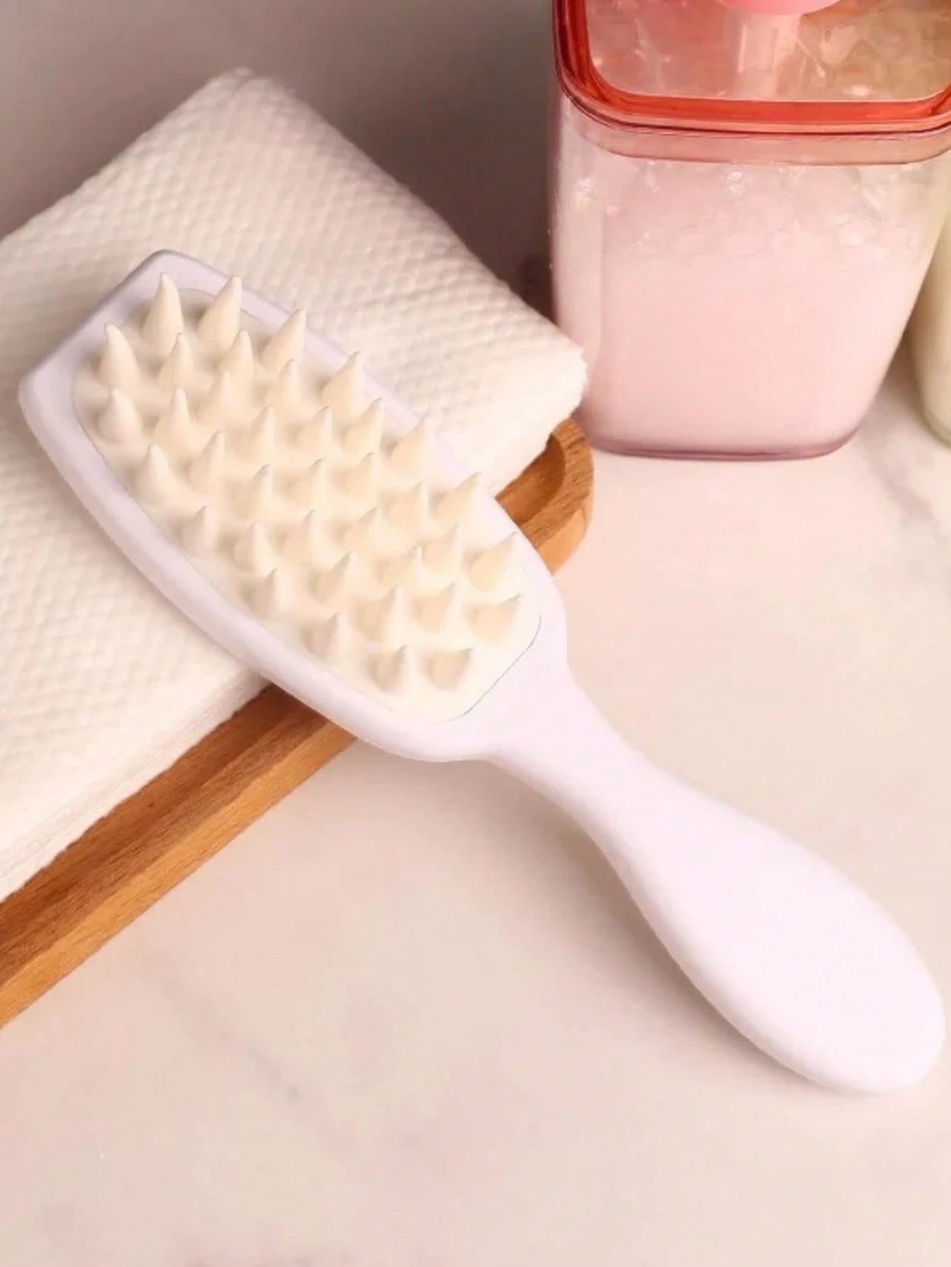 1pc Scalp Massager Shampoo Brush, Long Handle Silicone Hair Brush For Hair Growth And Dandruff Removal, Suitable For Home Use, Hair Brush, Comb, Hairdressing Tools, Hairdressing Products And Accessori