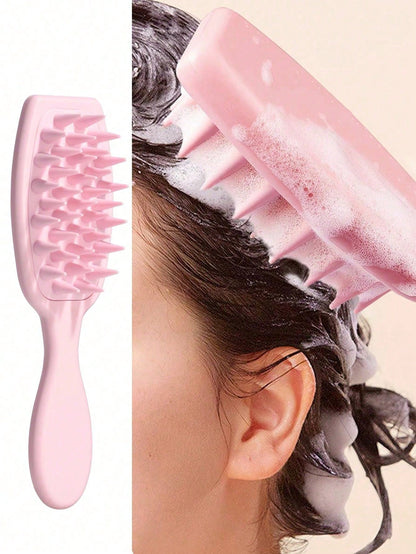 1pc Scalp Massager Shampoo Brush, Long Handle Silicone Hair Brush For Hair Growth And Dandruff Removal, Suitable For Home Use, Hair Brush, Comb, Hairdressing Tools, Hairdressing Products And Accessori