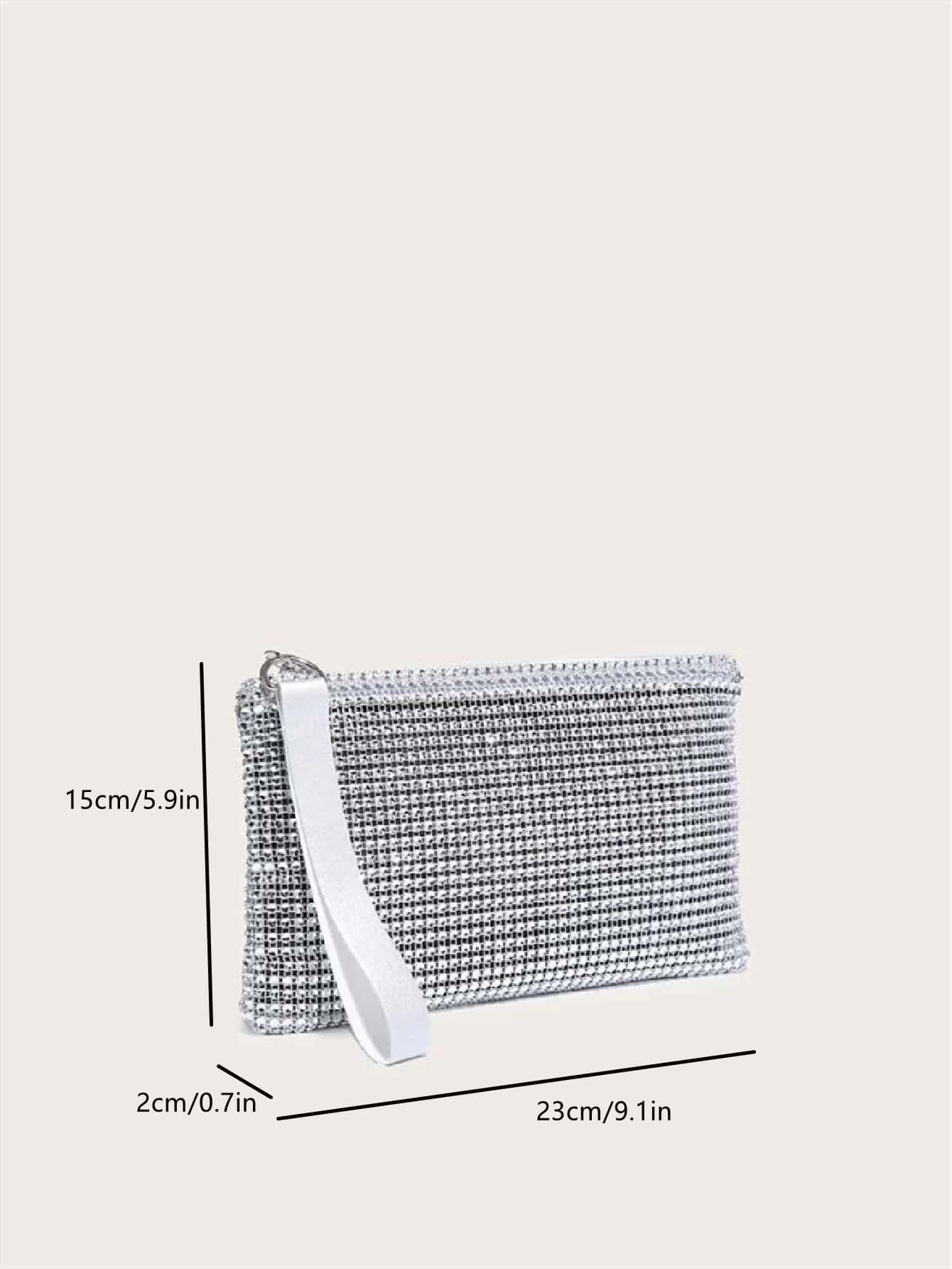 1pc Shiny Hollow Envelope Clutch Bag, Solid Color Plastic Diamond Women's Handbag, Rectangular Party Casual Holiday Gift For Girlfriend, Jelly Bag