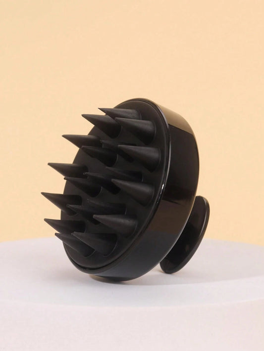 1pc Silicone Scalp Massage Shampoo Brush, Soft Bristle Brush For Exfoliation & Relaxation, Black Hair Care Tool