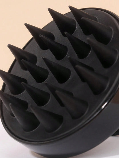 1pc Silicone Scalp Massage Shampoo Brush, Soft Bristle Brush For Exfoliation & Relaxation, Black Hair Care Tool
