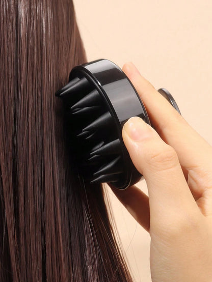 1pc Silicone Scalp Massage Shampoo Brush, Soft Bristle Brush For Exfoliation & Relaxation, Black Hair Care Tool