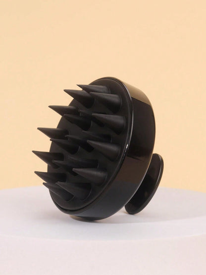 1pc Silicone Scalp Massage Shampoo Brush, Soft Bristle Brush For Exfoliation & Relaxation, Black Hair Care Tool