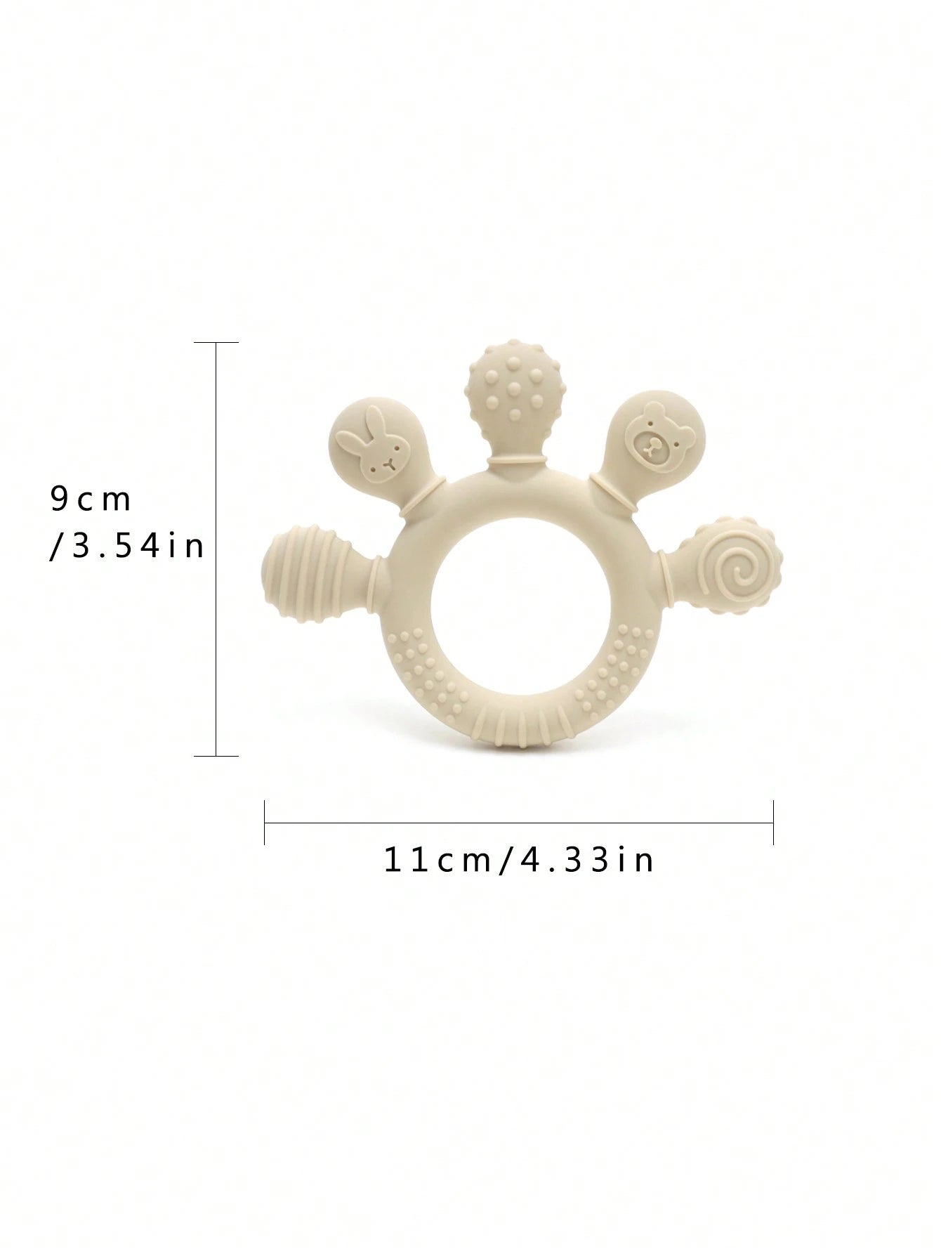 1pc Silicone Teethers Ring For Babies Toddler, Soft Infants Chew Teething Toys Pain Relief