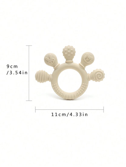 1pc Silicone Teethers Ring For Babies Toddler, Soft Infants Chew Teething Toys Pain Relief