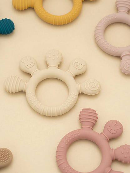 1pc Silicone Teethers Ring For Babies Toddler, Soft Infants Chew Teething Toys Pain Relief