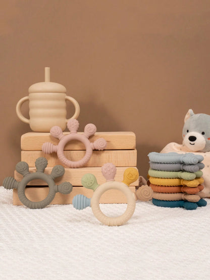 1pc Silicone Teethers Ring For Babies Toddler, Soft Infants Chew Teething Toys Pain Relief