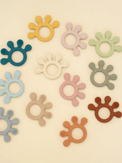 1pc Silicone Teethers Ring For Babies Toddler, Soft Infants Chew Teething Toys Pain Relief