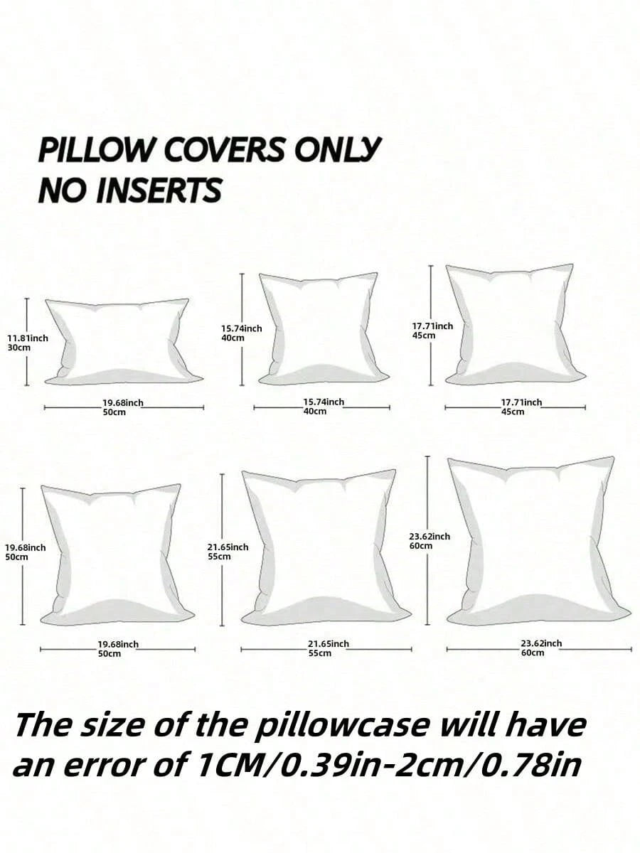 1pc Simple Farmhouse Linen Jacquard Throw Pillow Case