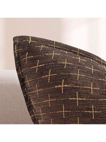 1pc Simple Farmhouse Linen Jacquard Throw Pillow Case