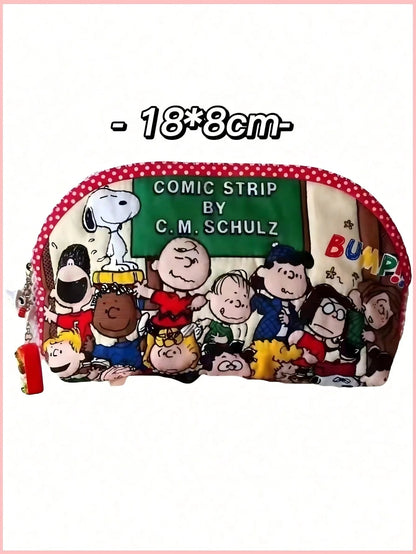 1pc Snoopy 1PC Cartoon Cute And Fashionable Minimalist Bag, Perfect For Pencil Cases, Stationery Bags, Makeup Bags, Storage Bags, Student Wallets, Handbags, And Can Also Be Used As Christmas, New Year