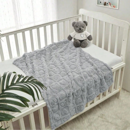 1pc Soft & Cozy Baby Fleece Blanket, Suitable For Girls & Boys, Fluffy Infant Stroller Wrap, Newborn Crib Bedding, Baby Shower Gift