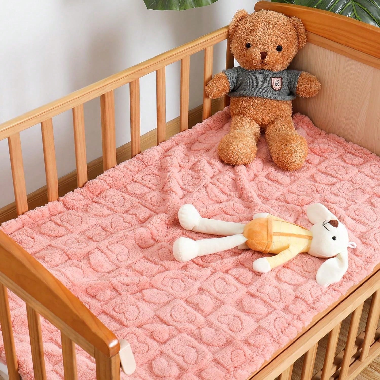 1pc Soft & Cozy Baby Fleece Blanket, Suitable For Girls & Boys, Fluffy Infant Stroller Wrap, Newborn Crib Bedding, Baby Shower Gift