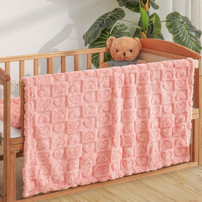 1pc Soft & Cozy Baby Fleece Blanket, Suitable For Girls & Boys, Fluffy Infant Stroller Wrap, Newborn Crib Bedding, Baby Shower Gift