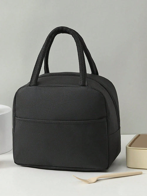 1pc Solid Color Aluminum Foil Insulated Lunch Bag, Portable Lunch Tote Bag For Work, Schoolback To School School Stuff Bag For School Lunch Bag For Women Cooler Bag Picnic Accessories School Accessori